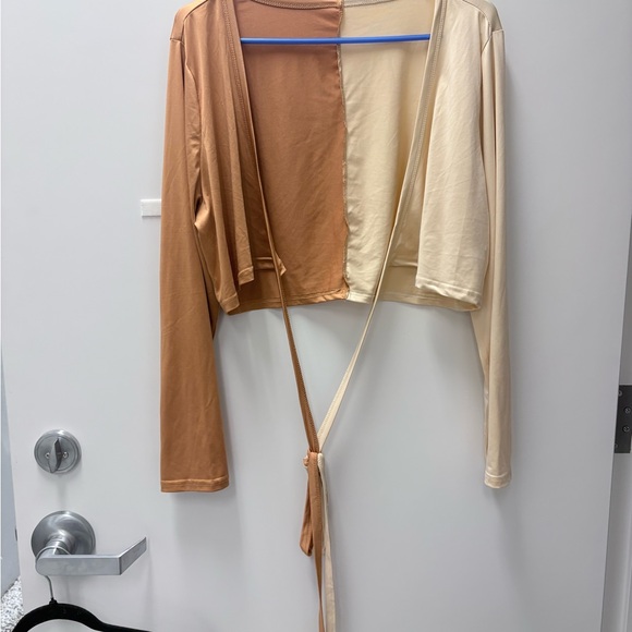 SHEIN Tops - SHEIN Sz 2XL Curve Cream Wrap Cardigan
